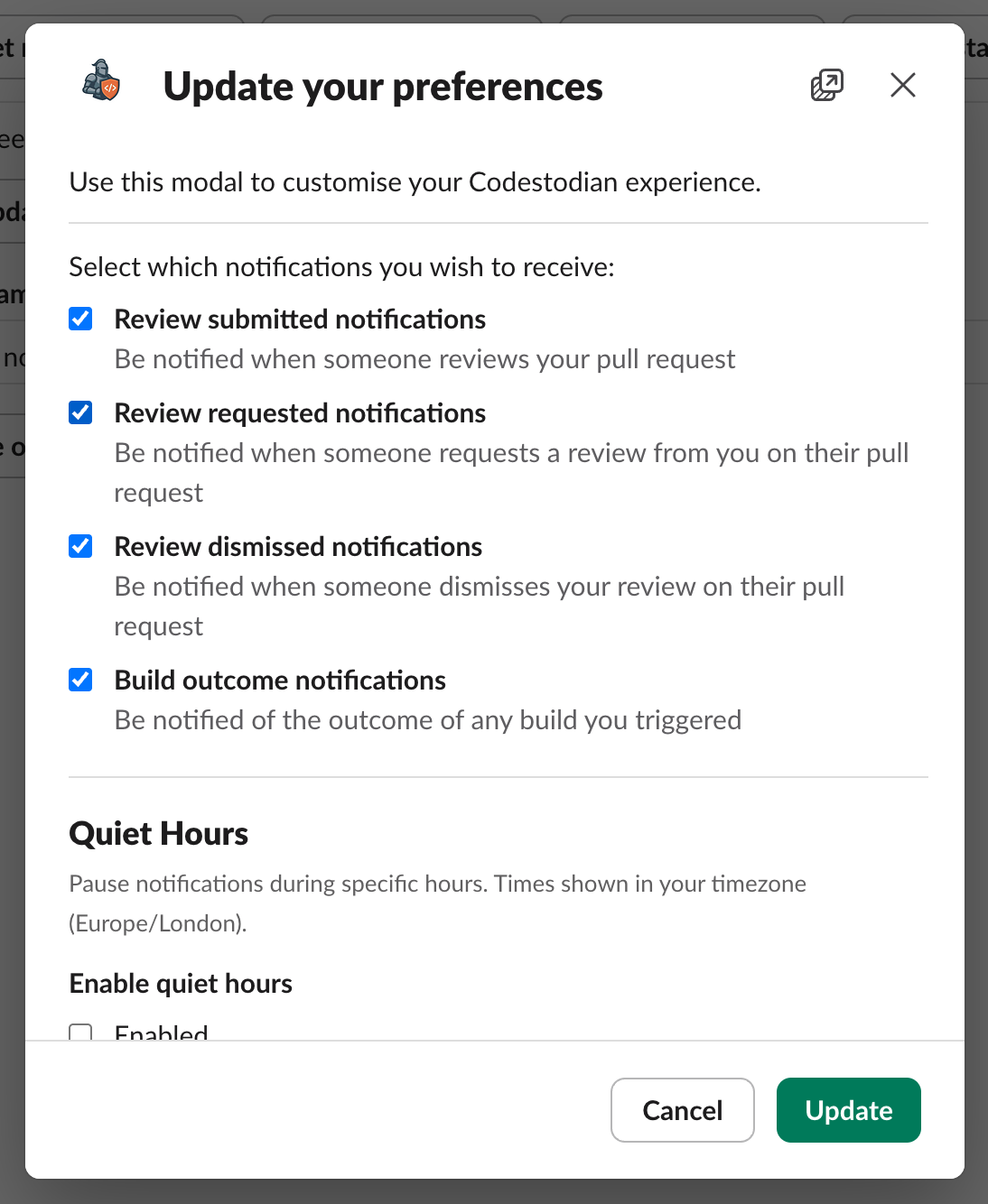 Preferences Modal