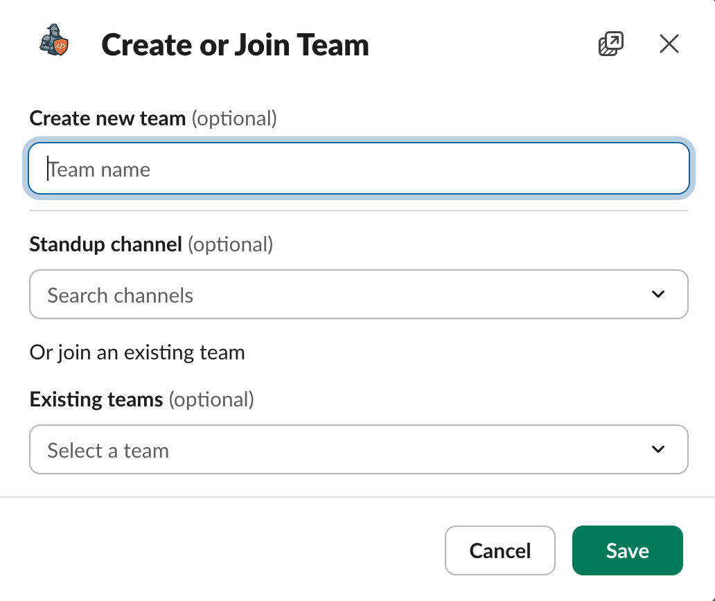 Create Join Team Modal