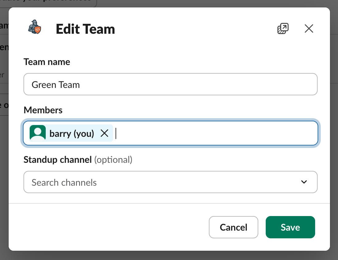 Edit Team Modal
