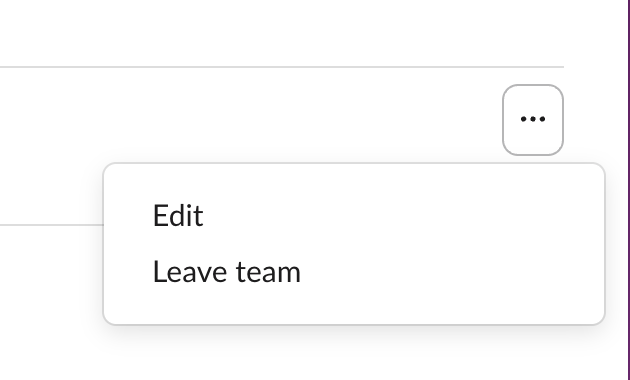 App Home - Edit Team Options